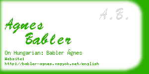 agnes babler business card