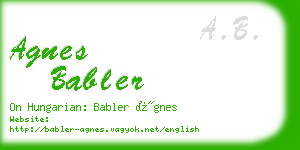 agnes babler business card